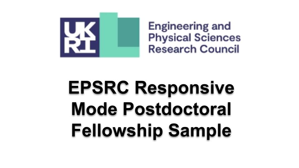 EPSRC Responsive Mode Postdoctoral Fellowship Sample